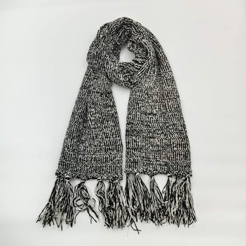 블랙 화이트 마를 청키 니트 겨울 스카프 태슬 프린지 도매 - wholesale fashion accessories