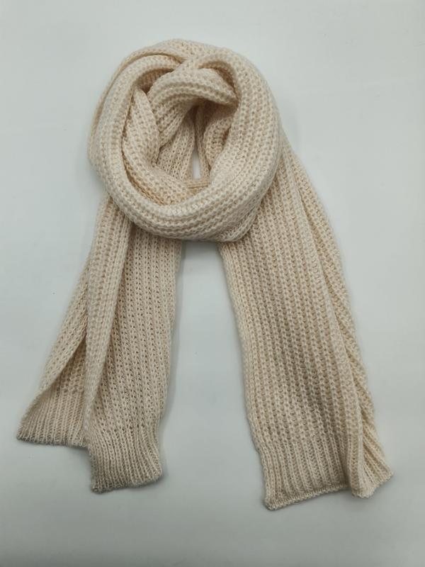 크림색 청키 립 니트 겨울 스카프, 부드러운 두꺼운 질감의 랩 스타일 - wholesale fashion accessories
