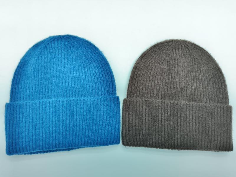 블루·토프 브라운 2종 세트 립 니트 커프 비니 겨울 방한 모자 - winter accessories wholesaler