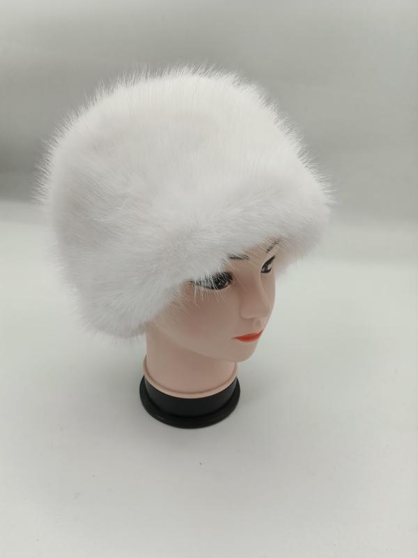 흰색 페이크 퍼 코사크 스타일 겨울 모자, 폭신한 인조 털 방한 헤드웨어 - custom color & size accepted